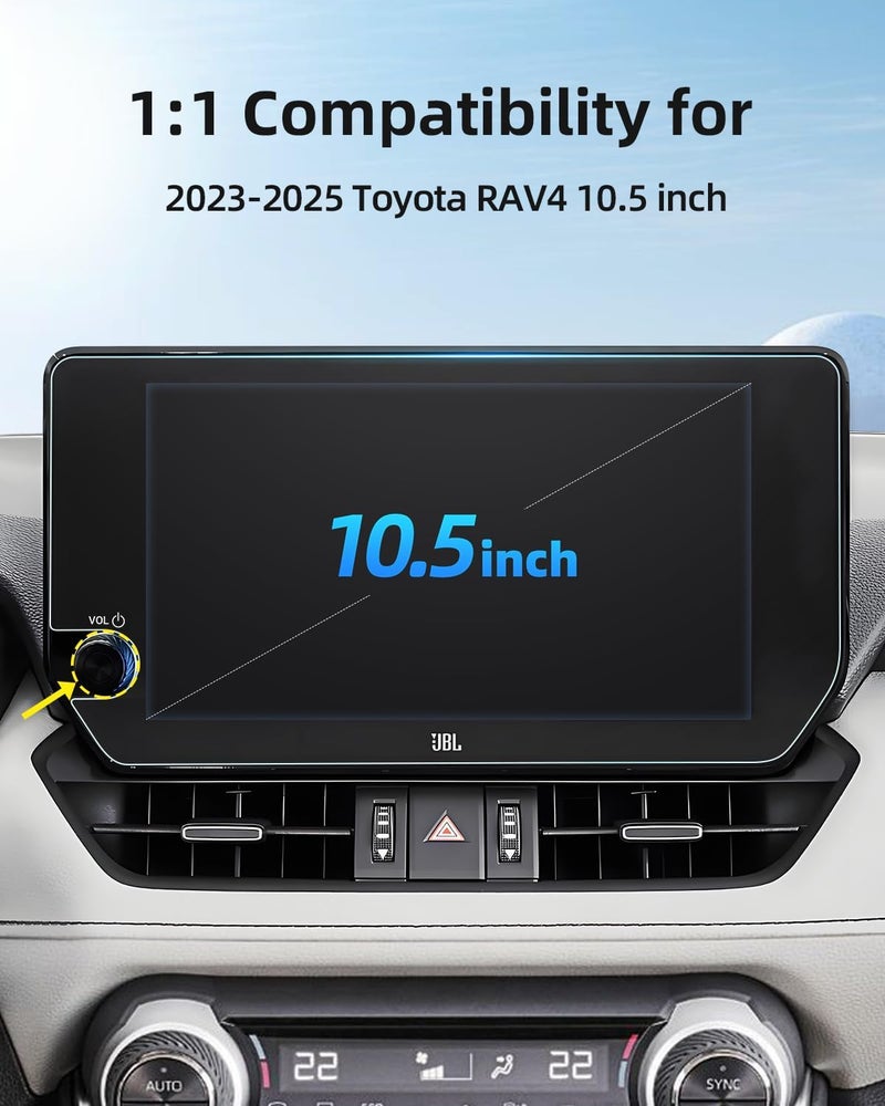 LANGBEAN Anti-Glare Matte 10.5-Inch Screen Protector for 2023-2025 Toyota RAV4 (Limited/XSE/TRD Off-Road/XLE Premiumn) Infotainment Touchscreen, 9H Tempered Glass/Anti-Fingerprint 2025 RAV4 Hybrid Accessories - Image 2